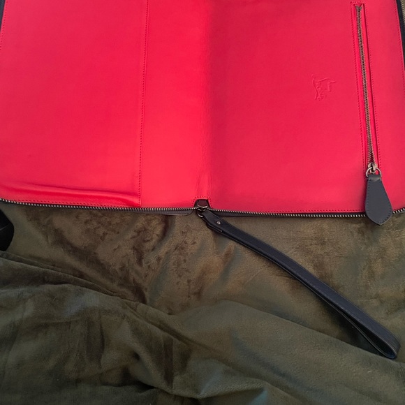 Christian Louboutin Clutch Wristlet Studded Leather Navy Blue Bag Purse💙❤️💙❤️ - Picture 8 of 11